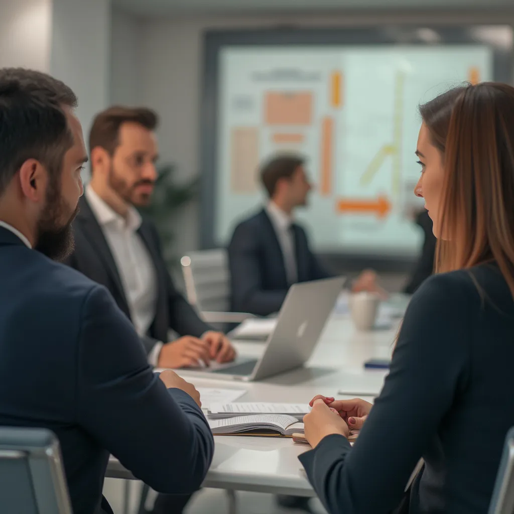 Grupo en capacitación empresarial dinámica